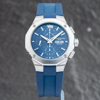 Pre-Owned Baume &amp; Mercier Mens Riviera Blue Dial Rubber Strap Watch 10623
