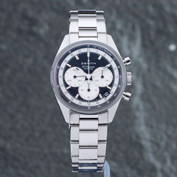 Pre-Owned Zenith Mens Chronomaster Black Dial Silver Bracelet Watch 03.3200.3600/21.M3200