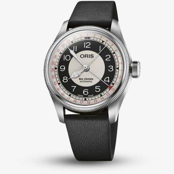 Oris Mens Big Crown &#039;Bullseye&#039; Pointer Date Black Leather Strap Watch 01 754 7779 4061-07 5 19 25
