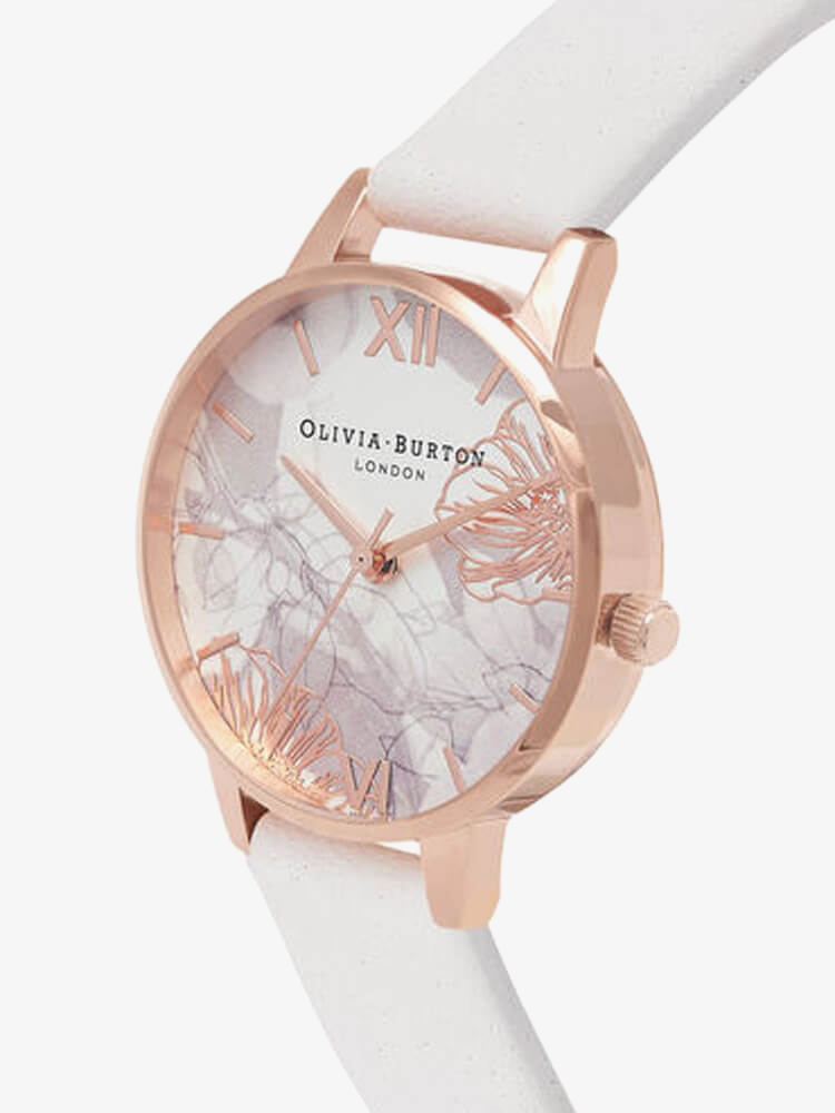 Olivia Burton Abstract Florals Blush & Rose Gold Tone Watch OB16VM12