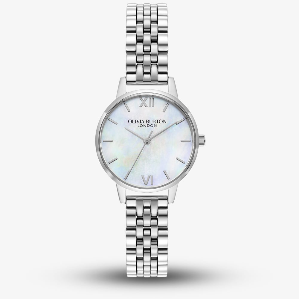 Olivia Burton Mother Of Pearl Silver Bracelet Watch 24000168 - Image 3