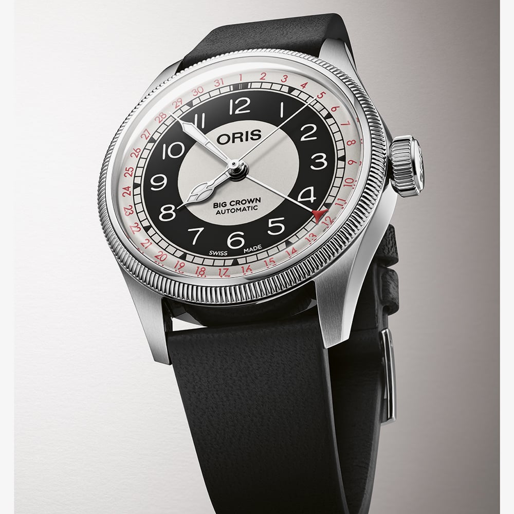 Oris Mens Big Crown 'Bullseye' Pointer Date Black Leather Strap Watch 01 754 7779 4061-07 5 19 25