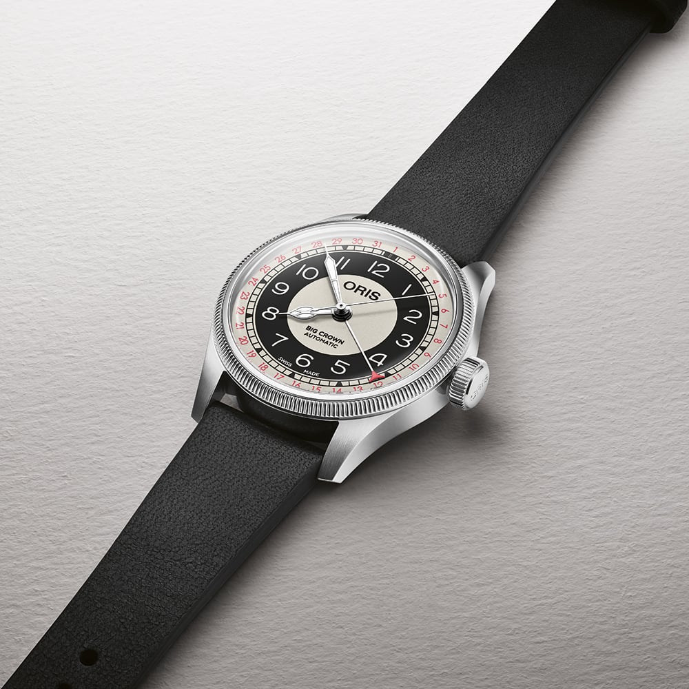 Oris Mens Big Crown 'Bullseye' Pointer Date Black Leather Strap Watch 01 754 7779 4061-07 5 19 25