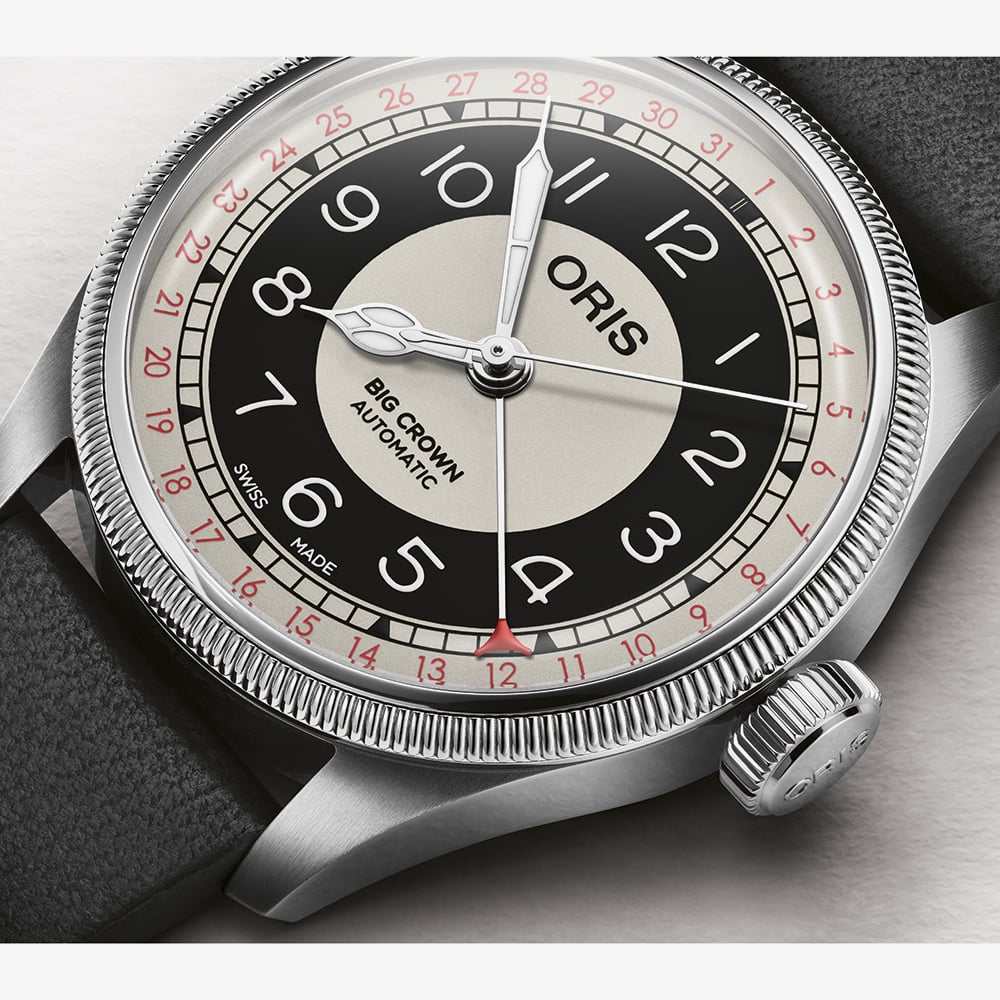 Oris Mens Big Crown 'Bullseye' Pointer Date Black Leather Strap Watch 01 754 7779 4061-07 5 19 25