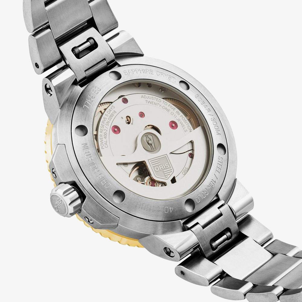 Oris Mens Aquis Date Calibre 400 Green Dial Watch 01 400 7769 6357-07 8 22 09PEB