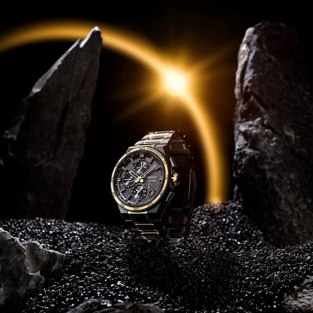 Seiko Mens Limited Edition 145th Anniversary  Astron 'Solar Eclipse' Bracelet Watch SSH186