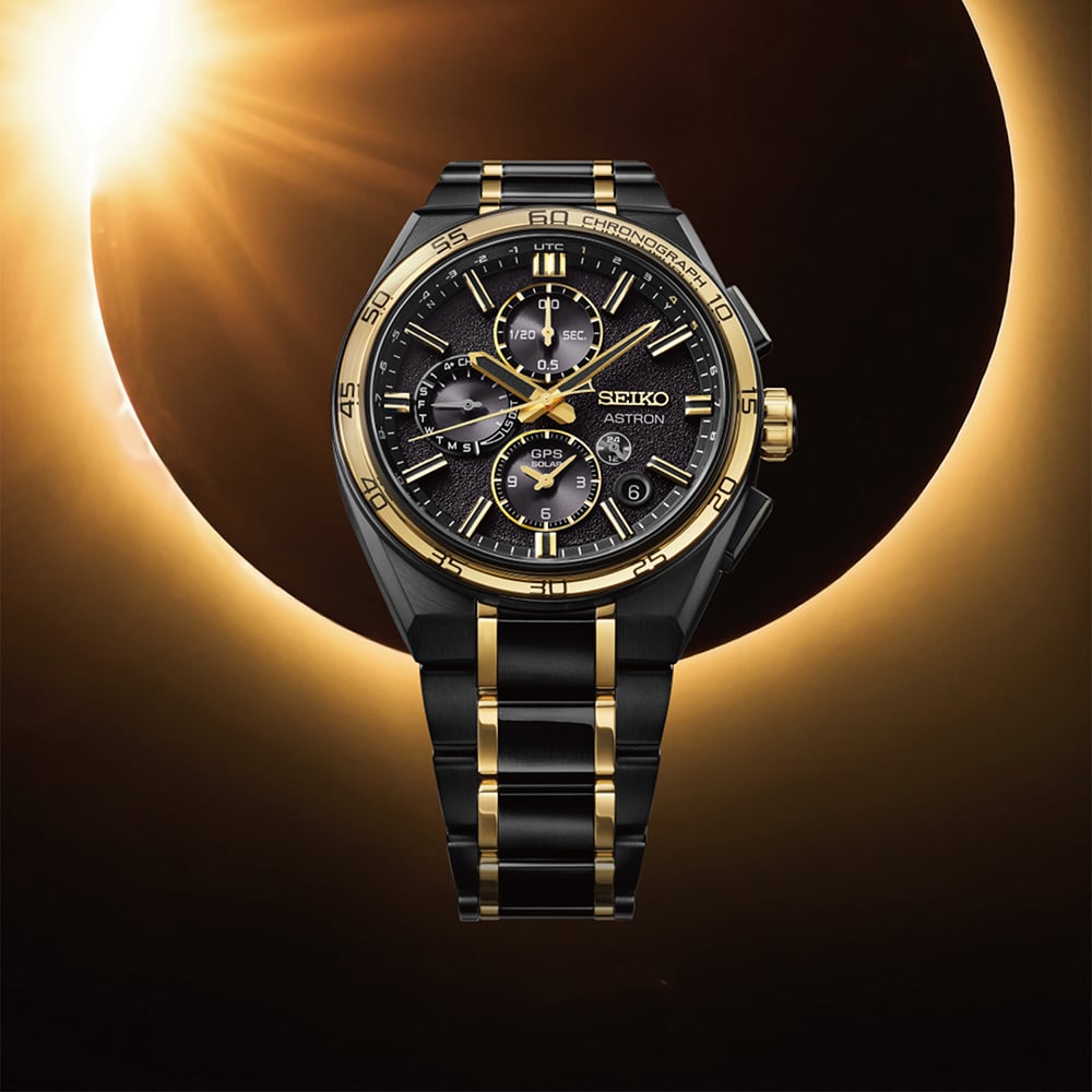 Seiko Mens Limited Edition 145th Anniversary  Astron 'Solar Eclipse' Bracelet Watch SSH186