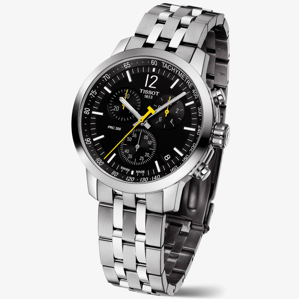 Tissot PRC 200 Stainless Steel Black Dial Chronograph Watch T114.417.11.057.00