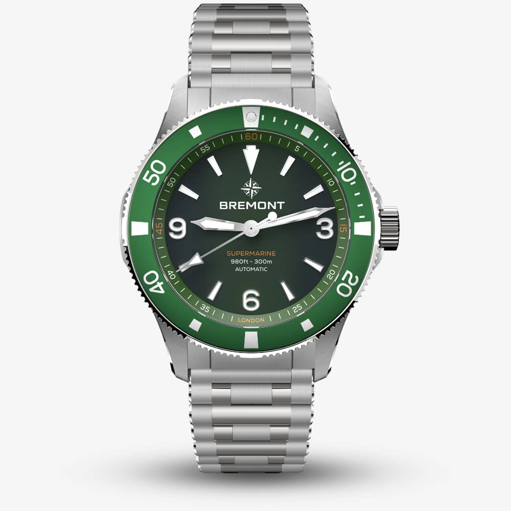 Bremont Supermarine 300m Silver &amp; Green Watch SM40-ND-SS-GN-B