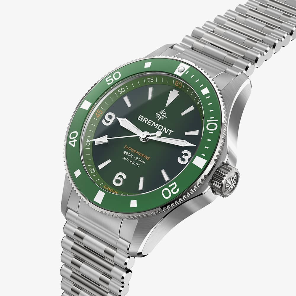 Bremont Supermarine 300m Silver & Green Watch SM40-ND-SS-GN-B