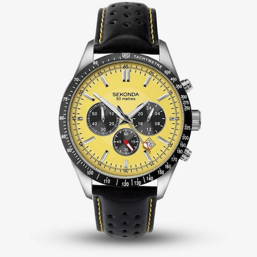 Sekonda Sports Velocity Yellow Dial Chronograph Watch