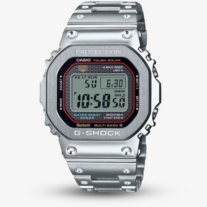 G Shock Full Metal Origin Silver Solar Powered Digital Watch