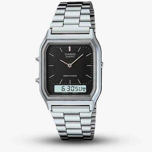 CASIO Collection Retro Dual Display Black Bracelet Watch AQ-230A-1DMQYES