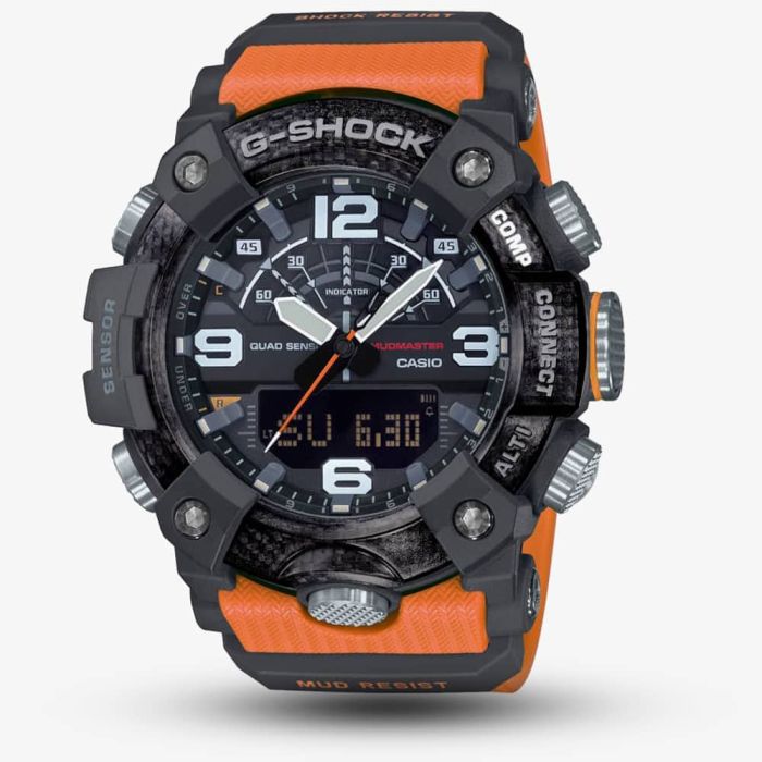 G-Shock Master Of G Mudmaster Carbon Core Guard Dual Display Orange Smartwatch