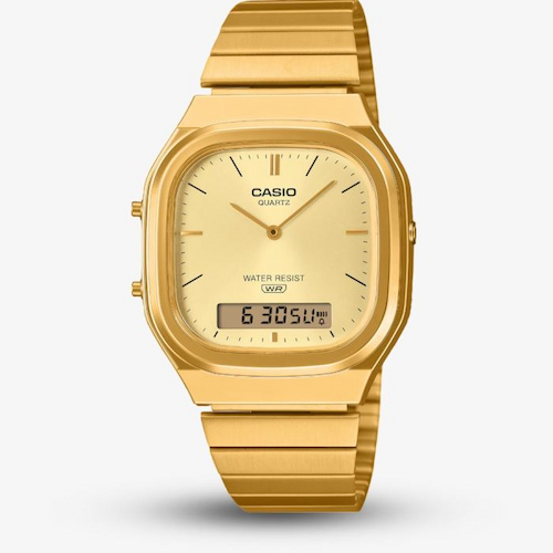 Casio Unisex Vintage Gold Digital Watch