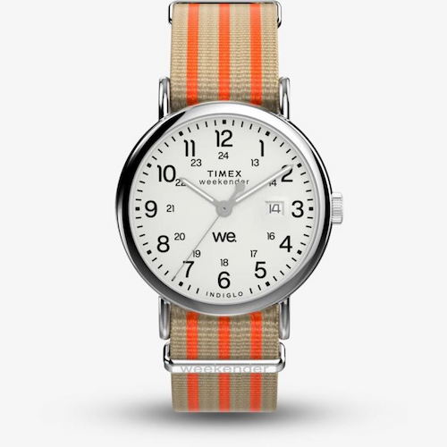 Timex Mens Weekender Orange Fabric Strap Watch