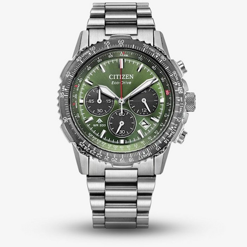 Citizen Mens Promaster Eco-Drive Green Dial Chronograph Watch