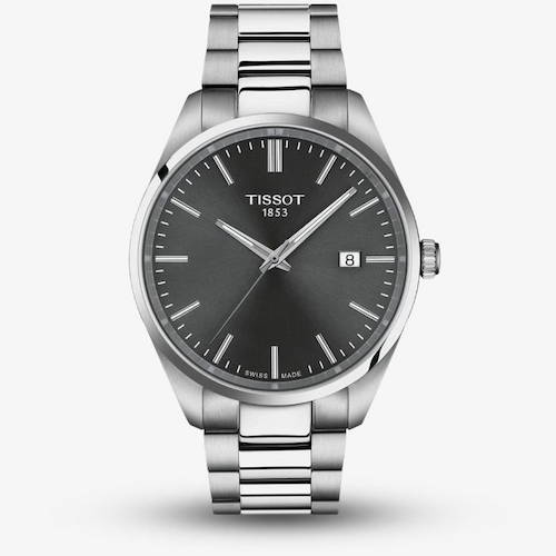 Tissot Mens PR 100 Grey Dial Stainless Steel Bracelet Watch