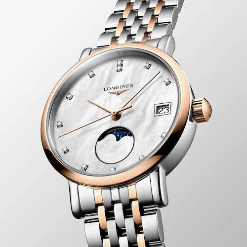 Longines Elegant Two Colour Mother Of Pearl Diamond Watch