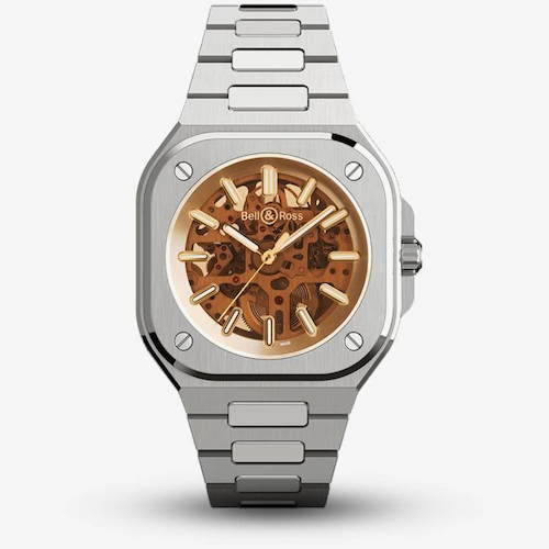 Bell & Ross Mens Limited Edition Skeleton Golden Watch BR05A-CH-SKST/SST
