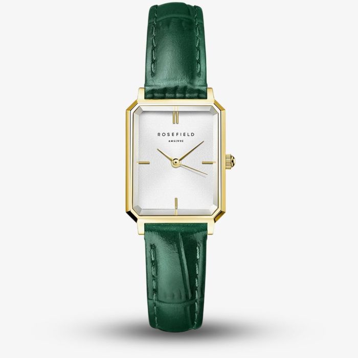 ROSEFIELD Ladies Octagon XS White Dial Leather Strap Watch