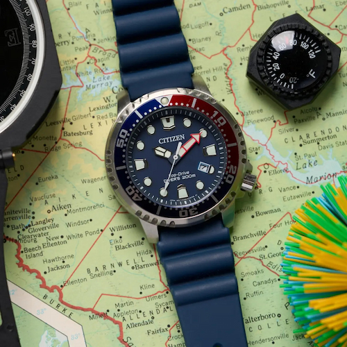 Citizen Mens Promaster Blue Rubber Strap Watch