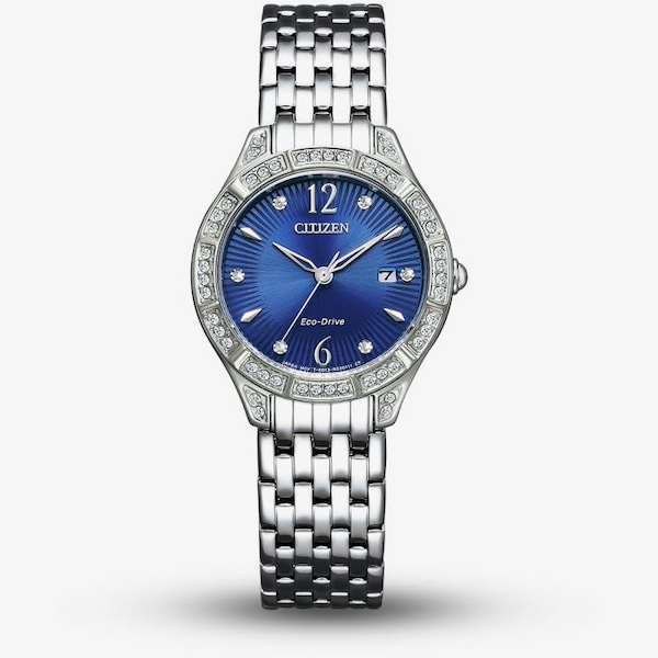 Citizen Ladies Eco-Drive Silhouette Crystal Blue Dial Bracelet Watch