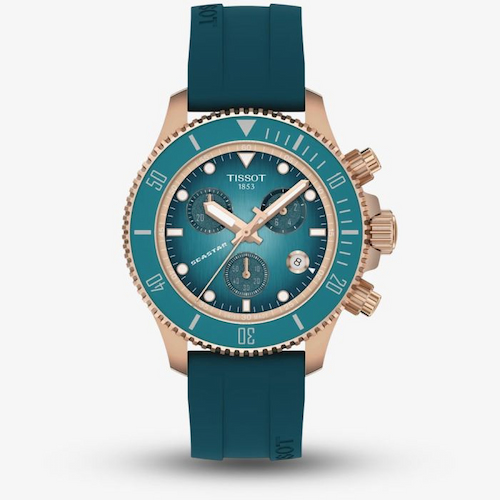 Tissot Ladies Seastar 1000 Turquoise Quartz Chronograph Watch