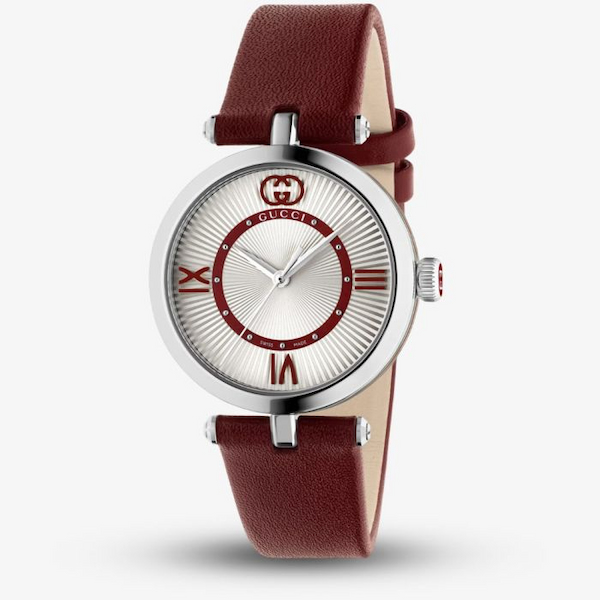 Gucci Ladies Cruise Red Leather Strap Watch